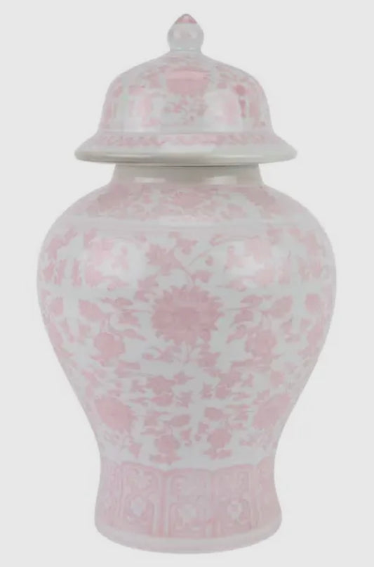 Pink & white ginger jar