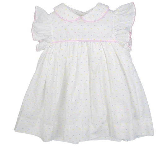 Girls pastel swissdot dress